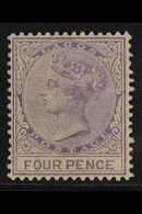 1884  4d Pale Violet, Wmk CA, SG 24, Very Fine Mint. Lovely Colour. For More Images, Please Visit Http://www.sandafayre. - Nigeria (...-1960)