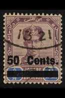 JOHORE  1903 50c On $3 Dull Purple & Blue, SG 56, Very Fine Used For More Images, Please Visit Http://www.sandafayre.com - Other & Unclassified