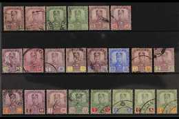JOHORE  1922-41 Multi Script Wmk Ibrahim Set To $5, SG 103/124, Good To Fine Used With Fiscal Cancels To Top Values. (22 - Other & Unclassified