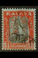 GENERAL ISSUES  $1 Black And Red On Blue Of Selangor Ovptd Single Line Chop In Red, SG J221a, Very Fine Cds Used. For Mo - Otros & Sin Clasificación