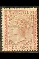 1863  10d Maroon, Wmk CC, SG 67, Very Fine Mint. Lovely Bright Stamp. For More Images, Please Visit Http://www.sandafayr - Mauricio (...-1967)