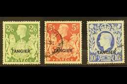 TANGIER  1949 2s6d, 5s & 10s KGVI GB Ovpts, Top Three Values, SG 273/5, Very Fine Used (3 Stamps). For More Images, Plea - Other & Unclassified