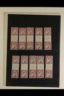 1956 COUNTER COIL PAIRS  QEII Definitive 1s Black And Carmine (SG 732) Vertical Pair With Coil Number Inverted (Campbell - Other & Unclassified