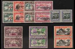 OFFICIALS  1940 Centennial Complete Set Of "ff" JOINED Varieties, SG O141a/O149a, Very Fine Used, Each In A Pair With No - Otros & Sin Clasificación