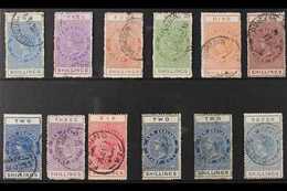 POSTAL FISCALS  1913-30 USED KGV PERIOD Postal Fiscal "Tall Types" Collection On A Stock Card That Includes A 1913 Perf  - Sonstige & Ohne Zuordnung