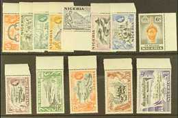 1953-58  Definitives Complete "Basic" Set, SG 69/80, Marginal Never Hinged Mint. (13 Stamps) For More Images, Please Vis - Nigeria (...-1960)