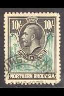 1925  10s Green And Black, SG 16, Very Fine Used. For More Images, Please Visit Http://www.sandafayre.com/itemdetails.as - Northern Rhodesia (...-1963)