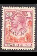 1925  20s Carmine-red And Rose-purple, SG 17, Fine Mint, Top Value. For More Images, Please Visit Http://www.sandafayre. - Northern Rhodesia (...-1963)