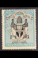 1895  £25 Black And Blue-green No Wmk, SG 31, Very Fine Used With 'SP 1 95 TSHIROMO' Cds, A Light Crease Clear Of The De - Nyasaland (1907-1953)