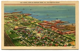 Aerial View Of Newport News VA. On Hampton Roads - Newport News