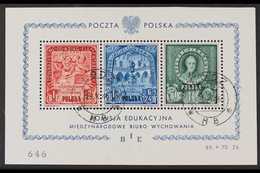 1946  Education Miniature Sheet (Michel Block 9, SG MS571d), Superb Cds Used Cancelled By "Lodz 28. X. 46" Cds Cancels,  - Sonstige & Ohne Zuordnung