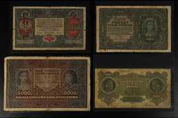 BANKNOTES  1916-1941 Small Hoard, Includes 1916 100m, 1919-1922 50mm, 1000m, 5000m & 10000m Issues With Some Duplication - Other & Unclassified