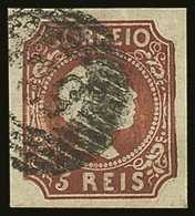 1855-56  5r Red-brown Straight Hair, Michel 5, SG 10, Afinsa 5, Fine Used, Four Large Margins, Fresh Colour, An Attracti - Andere & Zonder Classificatie