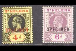 1913  KGV Definitive Set Overprinted "SPECIMEN", SG 85s/86s, Very Fine Mint (2 Stamps) For More Images, Please Visit Htt - Saint Helena Island