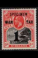 1919  1d + 1d Black & Carmine Red, Overprinted "SPECIMEN", SG 88s, Fine Mint For More Images, Please Visit Http://www.sa - Sint-Helena