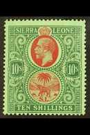 1921-27  10s Red And Green On Green, SG 146, Very Fine Mint. For More Images, Please Visit Http://www.sandafayre.com/ite - Sierra Leona (...-1960)