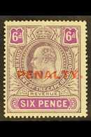 CAPE OF GOOD HOPE  REVENUE - 1911 6d Purple & Magenta, Ovptd "PENALTY" Barefoot 2, Never Hinged Mint. For More Images, P - Zonder Classificatie