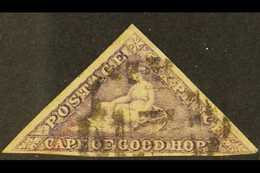 CAPE OF GOOD HOPE  1863-64 6d Bright Mauve Triangular, SG 20, Fine Used With Three Margins, Close At Lower Left. For Mor - Ohne Zuordnung