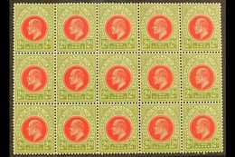 NATAL  1902-03 2d Red & Olive Green, SG 130, BLOCK Of 15 (5 X 3), Never Hinged Mint (15 Stamps) For More Images, Please  - Unclassified