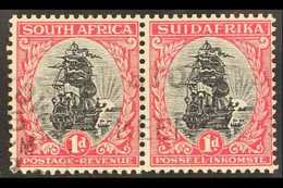 1926-27  1d Black And Carmine, Perf 13½ X 14, Wmk Upright (ex 1927 Booklet), SG 31e, Fine Used Horizontal Pair. For More - Zonder Classificatie