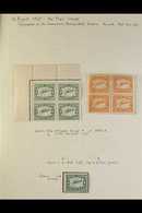 1929 AIR MAIL ISSUE  Collection With 4d And 1s, SG 40/41, Fine Mint Blocks Of Four, 4d Single With Marginal Ink Smudge,  - Sin Clasificación