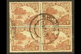 1930-44  4d Brown, Scarce WATERMARK UPRIGHT In A BLOCK Of FOUR, SG 46, Small Wrinkle At Top Right Corner, Otherwise Fine - Sin Clasificación