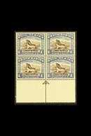 1933-48  1s Sepia-brown & Grey-blue, Issue 4, Lower Marginal, (brown) ARROW BLOCK OF 4 , SG 62, Never Hinged Mint. For M - Unclassified