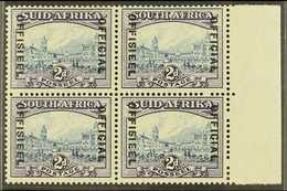 OFFICIAL  1939 2d Blue And Violet (20mm Between Lines Of Overprint), SG O23, Right Marginal BLOCK OF FOUR Very Fine Mint - Sin Clasificación