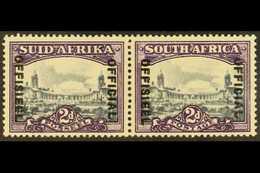 OFFICIAL  1947-49 2d Slate And Deep Lilac With DIAERESIS Over Second "E" Of "OFFISIEEL", SG O36a, Horizontal Pair Very F - Sin Clasificación