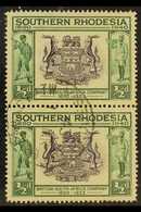 POSTMARK  "BULAWAOY ITW" Relief Cancel (skeleton) With Inverted Date, Struck On 1940 ½d Golden Jubilee Pair, SG 53, Ligh - Südrhodesien (...-1964)