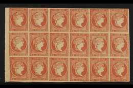 1856 LARGE MULTIPLE  4c Rose-red Thin Paper, SG 55, Michel 40, Fine Never Hinged Mint BLOCK Of 18, All Stamps With Four  - Other & Unclassified