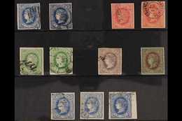 1864  Fine Used Group With Shades On A Stock Card, Includes 1864 2c (x2), 4c (x2), 12c (x2), 19c (small Thin), 1r & 2r ( - Other & Unclassified