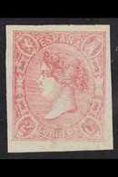 1865  Imperf 2c Rose (Edifil 69, Scott 67, SG 81), Very Fine Mint. For More Images, Please Visit Http://www.sandafayre.c - Sonstige & Ohne Zuordnung