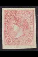 1865  Imperf 2c Rose (Edifil 69, Scott 67, SG 81), Very Fine Mint. For More Images, Please Visit Http://www.sandafayre.c - Otros & Sin Clasificación