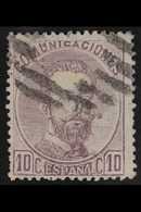 1872-73  10c Deep Lilac (SG 196, Michel 113, Edifil 120), Used, Cat £350. For More Images, Please Visit Http://www.sanda - Otros & Sin Clasificación