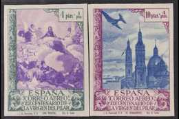1940  4 Peseta & 10 Peseta "Zaragoza Restoration Fund" Air Post - High Values, Variety IMPERFORATE, Edifil 912s/13s, Nev - Other & Unclassified