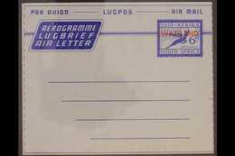 1955 RARE AIR LETTER.  The Seldom Seen 6d Ultramarine On Light Blue, Inscribed "POSGELD" Instead Of "POSSEEL," Very Fine - Swasiland (...-1967)