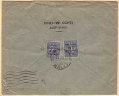 1923  Commercial Cover To France, Franked Two 1923 2.50pi On 50c "Syrie Grand Liban" Overprints, SG 105, HALEP C.d.s. Ca - Siria