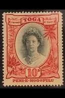 1925 VARIETY.  10d Black And Aniline Carmine, Both "O"'s Small, SG 62ca, Fine Mint. For More Images, Please Visit Http:/ - Tonga (...-1970)