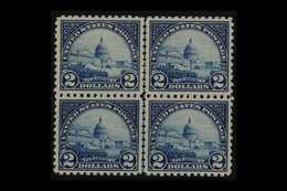 1922-25  $2 Deep Blue Scott 572 (SG 580), Never Hinged Mint CENTRE LINE BLOCK OF FOUR. Superb (block 4) For More Images, - Andere & Zonder Classificatie