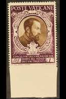 1946  1L Sepia & Purple "St Cajetan Of Thiene" IMPERF AT BASE VARIETY, Sass 114e, Never Hinged Mint For More Images, Ple - Andere & Zonder Classificatie