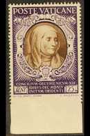 1946  25c Sepia & Violet "St Angela Marini" IMPERF AT BASE VARIETY, Sass 111e, Never Hinged Mint For More Images, Please - Sonstige & Ohne Zuordnung