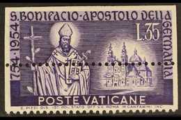 1955  35L Violet "St Boniface" IMPERF To THREE SIDES & MIS-PERFORATED Through Centre Variety, Sass 193ca, Fine Mint For  - Otros & Sin Clasificación