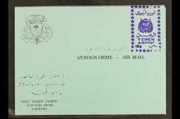 ROYALIST  1966 10b Violet "YEMEN AIRPOST" Handstamp (as SG R130/134) Applied To Complete Blue Aerogramme, Very Fine Unus - Yemen