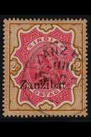 1895-96  2r Carmine And Yellow-brown Of India With "Zanzibar" Overprint In Black, SG 19, Very Fine Used. For More Images - Zanzibar (...-1963)