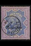 1895-96  5r Ultramarine And Violet Of India With "Zanzibar" Overprint In Black, SG 21, Very Fine Used. For More Images,  - Zanzibar (...-1963)