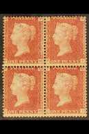 1864-79  1d Red, Plate 202, BLOCK OF FOUR, SG 43/4, Fine Never Hinged Mint. For More Images, Please Visit Http://www.san - Sonstige & Ohne Zuordnung