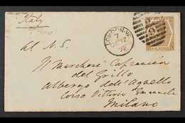 1872  (Oct) A Neat Envelope London To Milan, Bearing 6d Deep Chestnut Tied By Duplex, Arrival Cds On Reverse. For More I - Andere & Zonder Classificatie