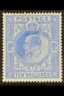 1902  10s Ultramarine, DLR Printing, Ed VII, SG 265, Lovely Fresh Mint Stamp With Trace Of Light Corner Crease But Well  - Unclassified