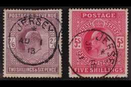 1911-13  2s6d & 5s Values (SG 316, 318) With Matching Jersey Cds's, Some Mild Tone Spots But A Striking Pairing, Cat £38 - Sin Clasificación